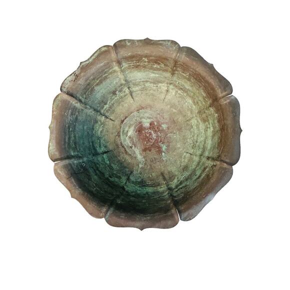 Vintage Brass 7” Compote Marble Pedestal Base Bowl Patina - Picture 2 of 10